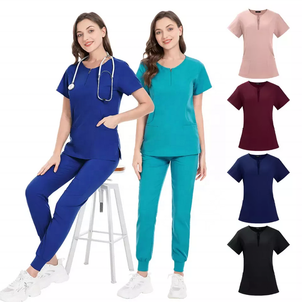 Nurse Uniforms Manufacturer - Oem logo Custom Suits for Women Short Sleeve