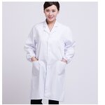Lab Coat Factory - Long Sleeves Knee Length Cotton Elastic Cuffs Professional