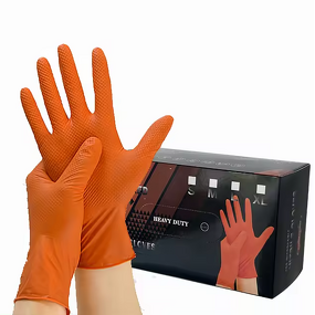 Nitrile Gloves Factory - 10 Mil Diamond Texture Durable Mechanic Custom Logo