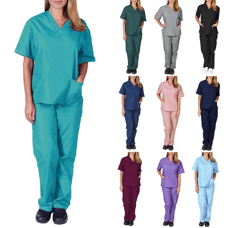 Scrubs Factory - Men Women Summer Oem logo Custom Short Sleeve Elastic Doctor