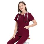 Nurse Uniforms Manufacturer - Oem logo Custom Suits for Women Short Sleeve