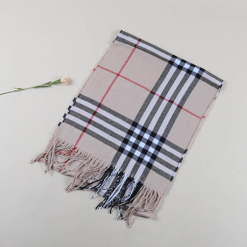 Pashmina Shawl Manufacturer - Print Logo Plaid Soft Men Women Winter Imitation Cashmere Scarf