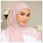 Lace Wedding Shawl Manufacturer - Malaysia Custom Hot Drills Embroidery Lace Scallop Voile Chiffon