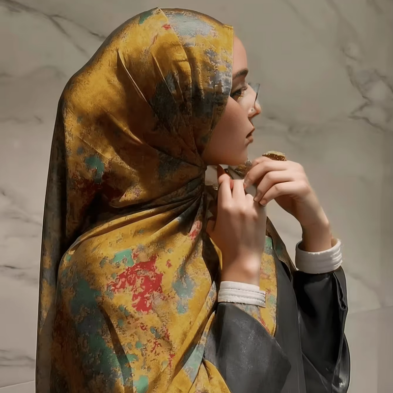 Water Print Shawl Manufacturer - Premium Ombre Marble Animal Patterned Hijabs for Muslim Ethnic