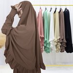 Solid Green Shawl Manufacturer - Long Style Lotus Leaf Swing Headscarf Big for Adults Polyester & Acrylic for Middle East