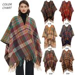 Shawl Wrap Manufacturer - Women's Cape Sweater Coat Oversized Tartan Scarf