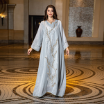 Dubai Abaya Manufacturer - Autumn Elegant Adults Reception Evening Dress Anti-Static with Sequin Embroidery Polyester for Hijab