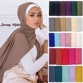 Hijab Scarf Manufacturer - High Quality 170*70cm Solid Color Cotton Jersey Malaysia