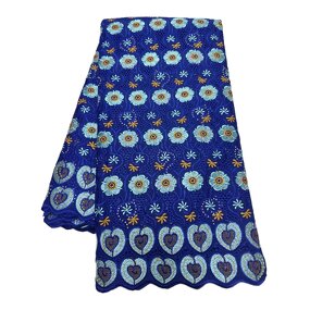 Embroidered Voile Lace Fabric Manufacturer - High Quality 100% Cotton Eco-Friendly with Rhinestones for Wedding Dresses Party