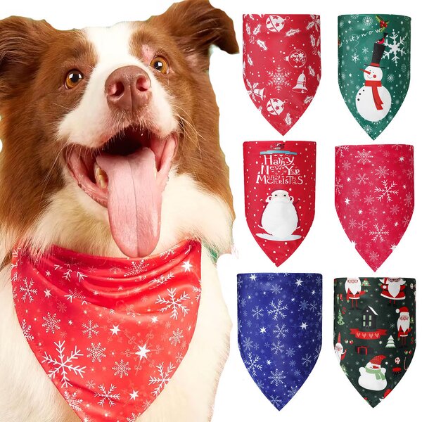 PET Scarf Bib Manufacturer - Christmas Triangle Polyester Cat Dog Drool Headgear Apparel
