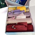 Gift Boxes Hijab Manufacturer - Crinkle Satin Silk Scarf Pendant Tassel Muslim Solid Plain Shawls Wrap Islamic