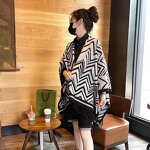 Cashmere Shawl Manufacturer - Women's Korean Joker Striped Pop Winter Travel Cape Coat