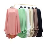 Solid Green Shawl Manufacturer - Long Style Lotus Leaf Swing Headscarf Big for Adults Polyester & Acrylic for Middle East