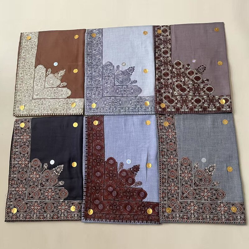 Men's Shawl Manufacturer - High Quality Breathable Embroidered Square Hijab Kashmiri Design for Party