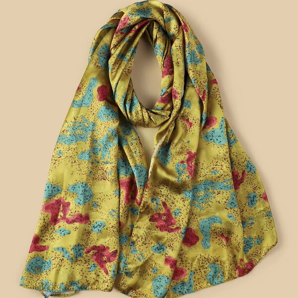 Satin Hijab Scarf Manufacturer - Premium Ombre Marble Water Print Brimming Chiffon Silk Muslim Shawl