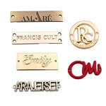 Zinc Alloy Label Manufacturer - Customized Rectangular Metal Suture Electroplated Gold