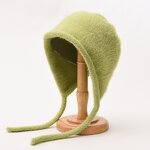 Korean Style Hat Manufacturer - Autumn Winter Women's Cute Sweet Soft Plush Knitted Lei Feng Hat with 3D Embroidery