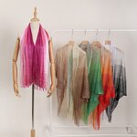 Beach Scarf Manufacturer - Summer New Style Ombre Chiffon Tassel Big Size Outdoor Sexy Shawl for Women