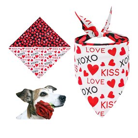 Pet Bandana Scarf Manufacturer - BestS PS113 Big Dog Valentine Double Sided Printed Polyester