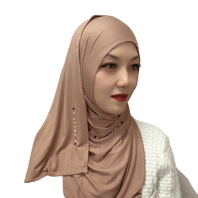 Cotton Jersey Hijab Manufacturer - New Knitted Modal Islamic Female Soft Headscarf Turban Winter