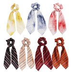 Scrunchies Manufacturer - JINGMI Ribbon Hair Tie Long Wind Printed Scarf Fashion Hair Band Custom