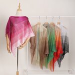 Beach Scarf Manufacturer - Summer New Style Ombre Chiffon Tassel Big Size Outdoor Sexy Shawl for Women