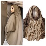 Islamic Hijab Shawl Manufacturer - Yomo Women's New Fashion Gradient Two-Color Arabic Chiffon Scarf