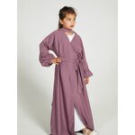 Girls' Abaya Dress Manufacturer - Elegant Three-Layer Chiffon Casual Polyester Headband for Children for All Summer Autumn Spring