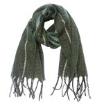 Striped Scarf Manufacturer - Autumn Winter Classic Long Polyester with Printed Flower Tassels