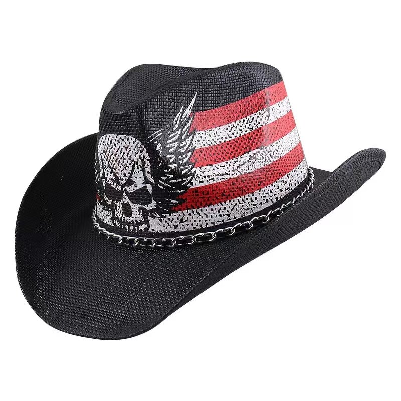 USA Top Hat Manufacturer - American Flag West Panama Denim Sailor Dance Hat With Cotton Sweatband New Hot Sale Wholesale