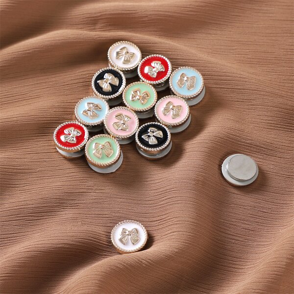 Magnetic Scarf Buckle Manufacturer - Women's Cute Dual-Purpose Iron Suction Cross-Border New Love Bow Strong Lace Flatback