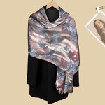 Silk Bandanas Manufacturer - Luxurious Muslim Ethnic Woman Water Print Shawl Hijab Soft Traditional