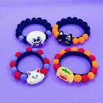 Pet Collar Manufacturer - Halloween Fur Ball Hook Loop Pumpkin Ghost Nylon Eco-friendly Soft