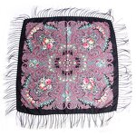 Cotton Square Headscarf Manufacturer - Best Selling Large Size Russian Tassel Ethnic Style Soft Floral Summer Adults Custom