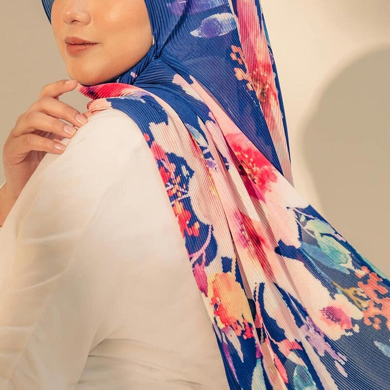 Pleated Chiffon Shawl Manufacturer - 2024 Latest Premium Printed Crepe Malaysia Women Hijab