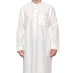 Men's Abaya Dress Manufacturer - Polyester Stand Collar Pocket Cross-Border Design for Qatar Adults Summer Wholesale