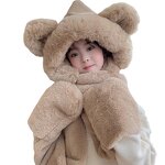 Hooded Hat Scarf Set Manufacturer - Autumn Winter Thickened Warm One-Piece Moe Bear Cotton Long Three-PC for Children