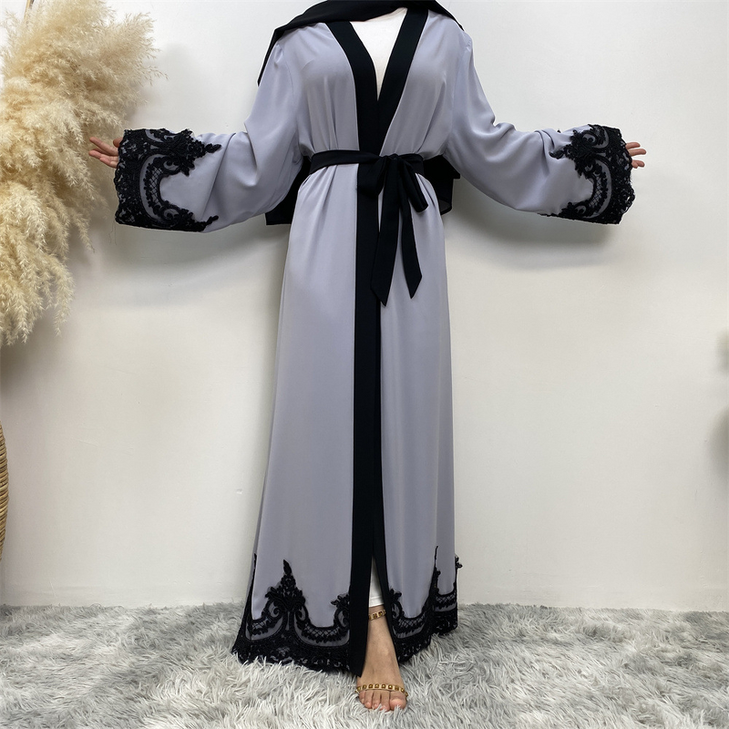 Turkish Abaya Dress Manufacturer - Casual Cardigan Fashion Embroidered Long Islamic Clothing for Adults Plus Size Winter Open