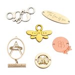 Zinc Alloy Label Manufacturer - Customized Rectangular Metal Suture Electroplated Gold