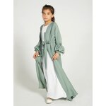 Girls' Abaya Dress Manufacturer - Elegant Three-Layer Chiffon Casual Polyester Headband for Children for All Summer Autumn Spring