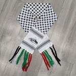 Arab Ethnic Keffiyeh Manufacturer - Floral Jacquard Long Polyester Hijab Scarf for Men Middle East Style