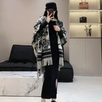 Cashmere Shawl Manufacturer - Women's Korean Joker Striped Pop Winter Travel Cape Coat
