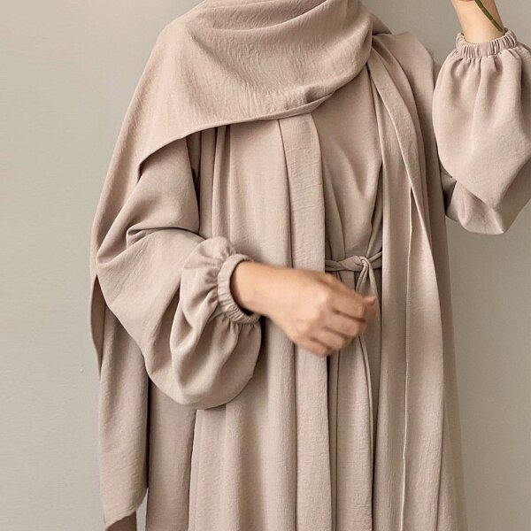 Women's Cardigan Robe Manufacturer - 2024 New Elegant Modest Two-Piece Floor-Length Abaya European American Style Sexy Straight