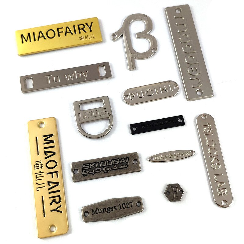 Nameplate Manufacturer - Electroforming Perforated Gold Lettering Hand-sewn for Hat Scarf