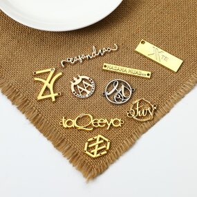 Garment Metal Label Manufacturer - Factory Design Custom Embossed Brand Logo Sew in