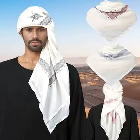 Arab Shawl Manufacturer - Muslim Shemagh Headscarf Islamic Men's Keffiyeh Hijab Scarf Gift Big Embroidered