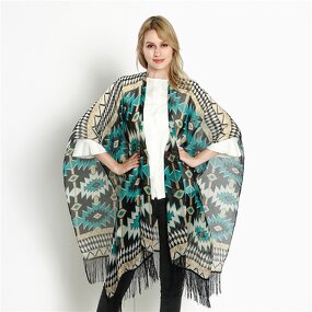 Beach Shawl Manufacturer - Spring and Summer Travel Tassel Print Big Seaside Holiday Sunscreen Turkish Towel Scarf