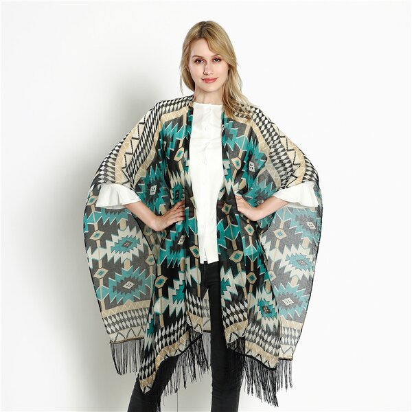 Beach Shawl Manufacturer - Spring and Summer Travel Tassel Print Big Seaside Holiday Sunscreen Turkish Towel Scarf