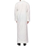 Men's Abaya Dress Manufacturer - Polyester Stand Collar Pocket Cross-Border Design for Qatar Adults Summer Wholesale