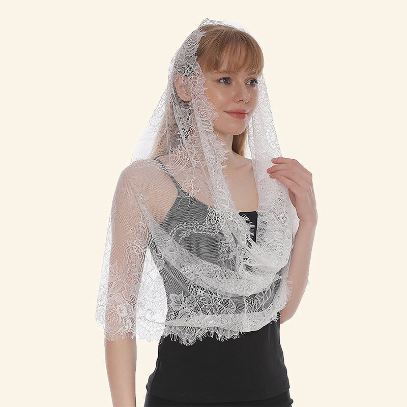 Triangle Scarf Manufacturer - Fashion Plain Small Lady With Lace